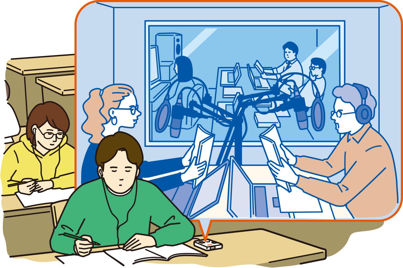 英語リスニングイメージイラスト